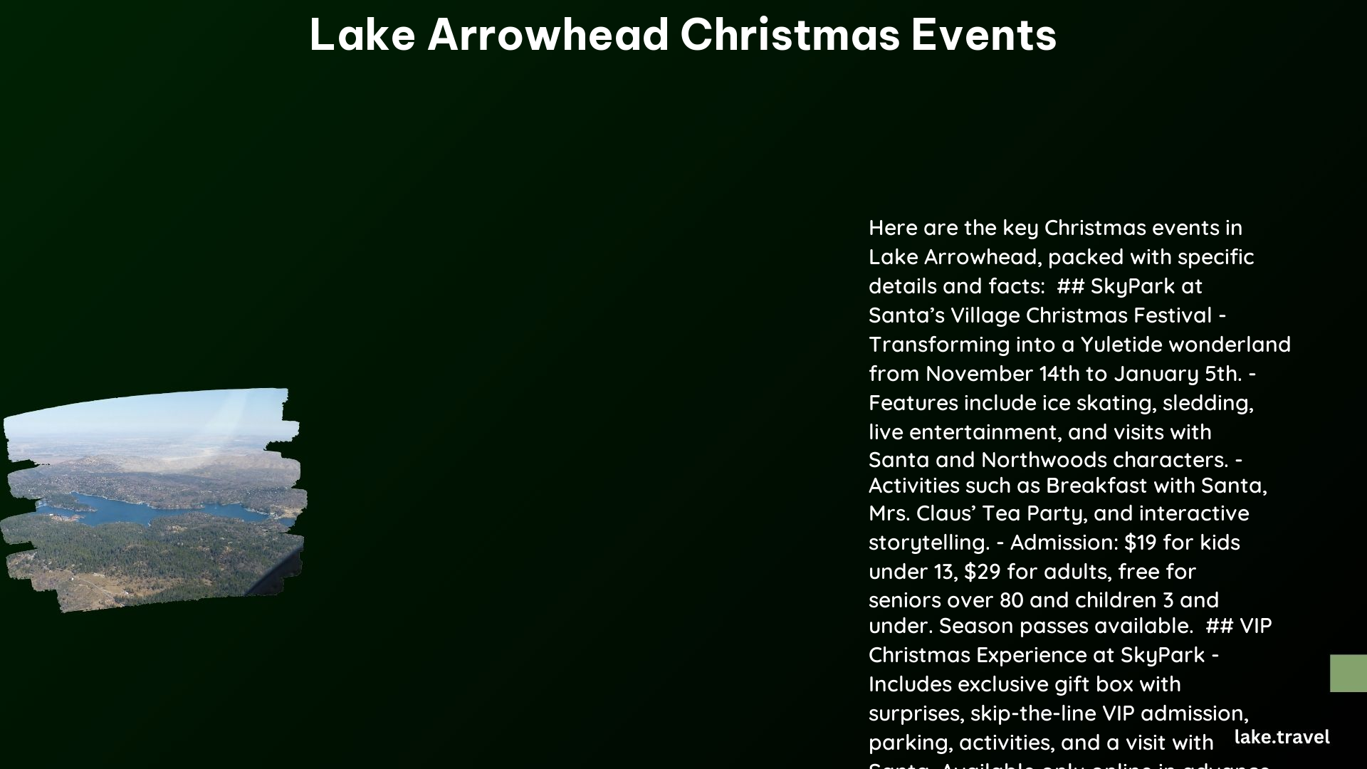 lake arrowhead christmas events