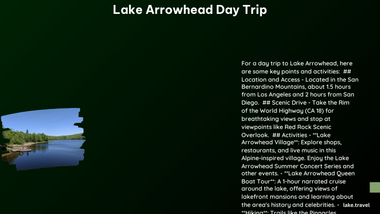 lake arrowhead day trip