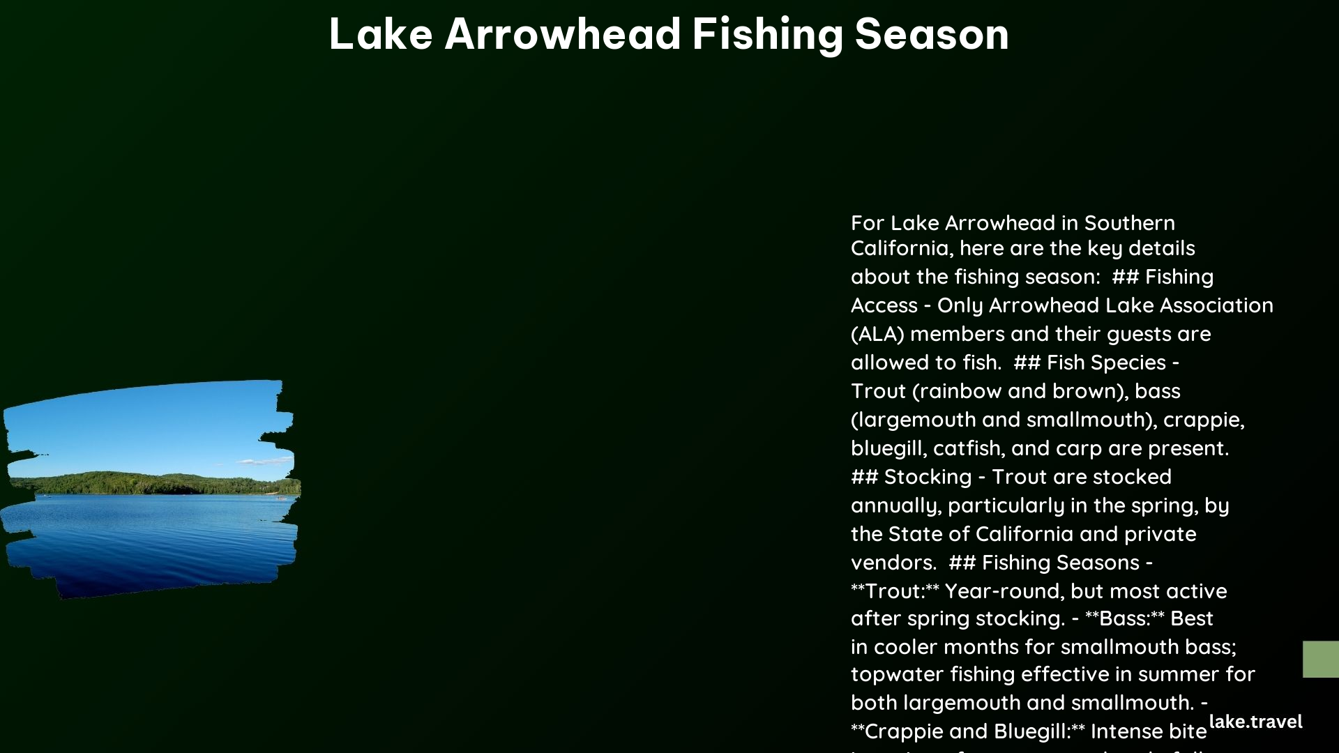 lake arrowhead fishing season