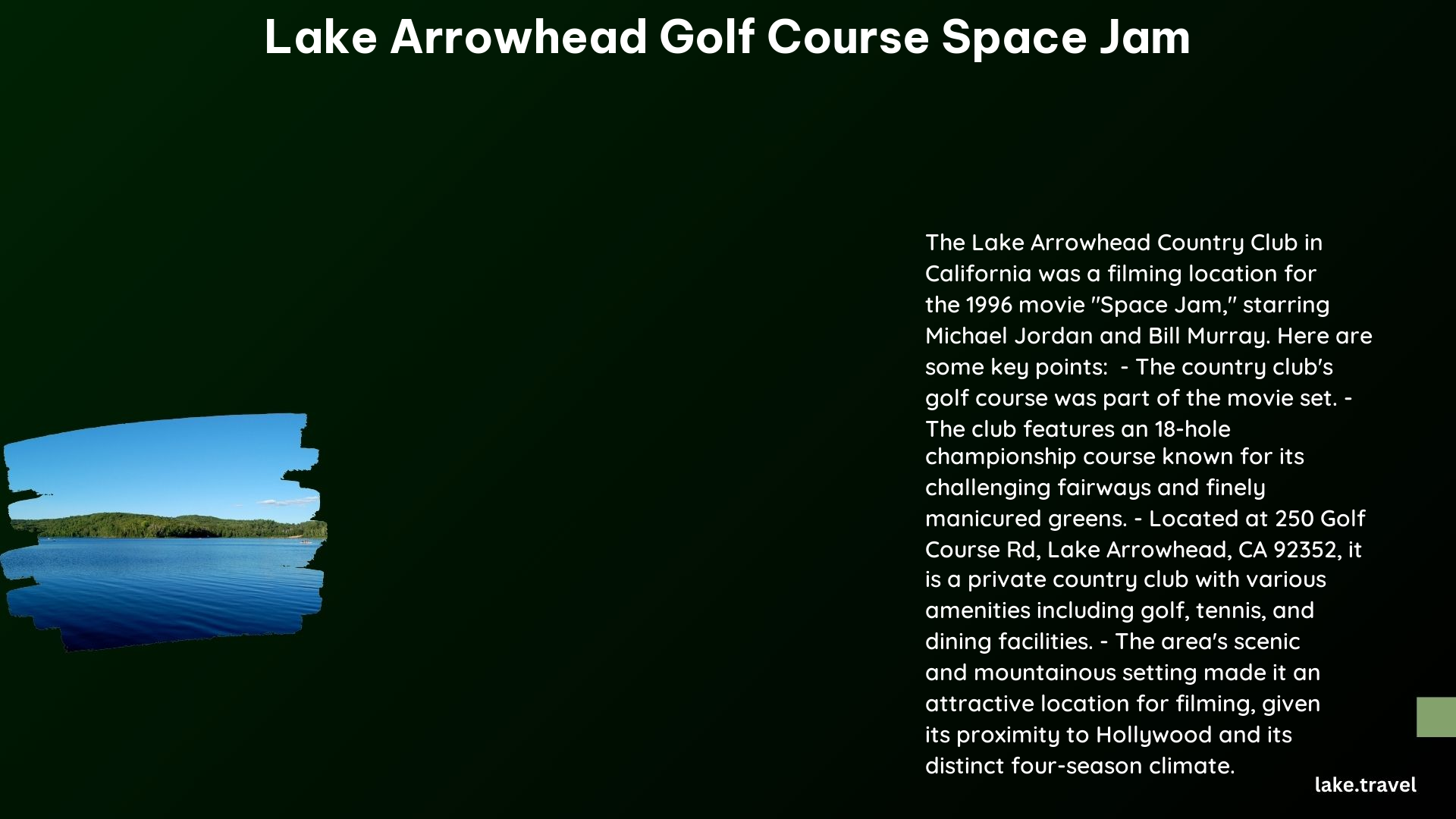 lake arrowhead golf course space jam