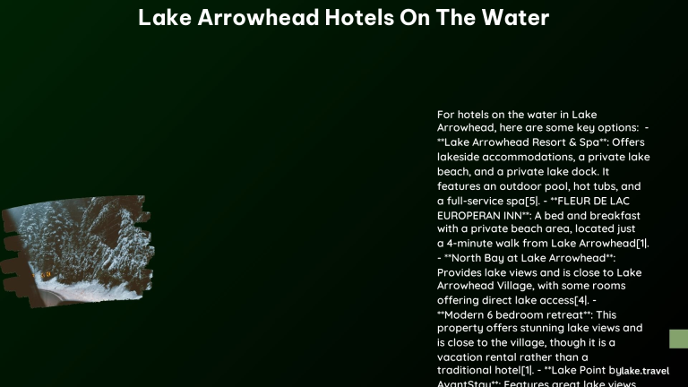 lake arrowhead hotels on the water