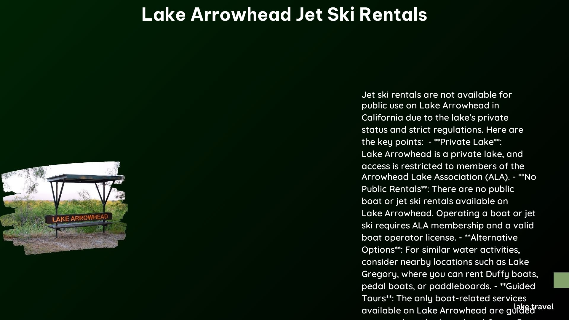 lake arrowhead jet ski rentals