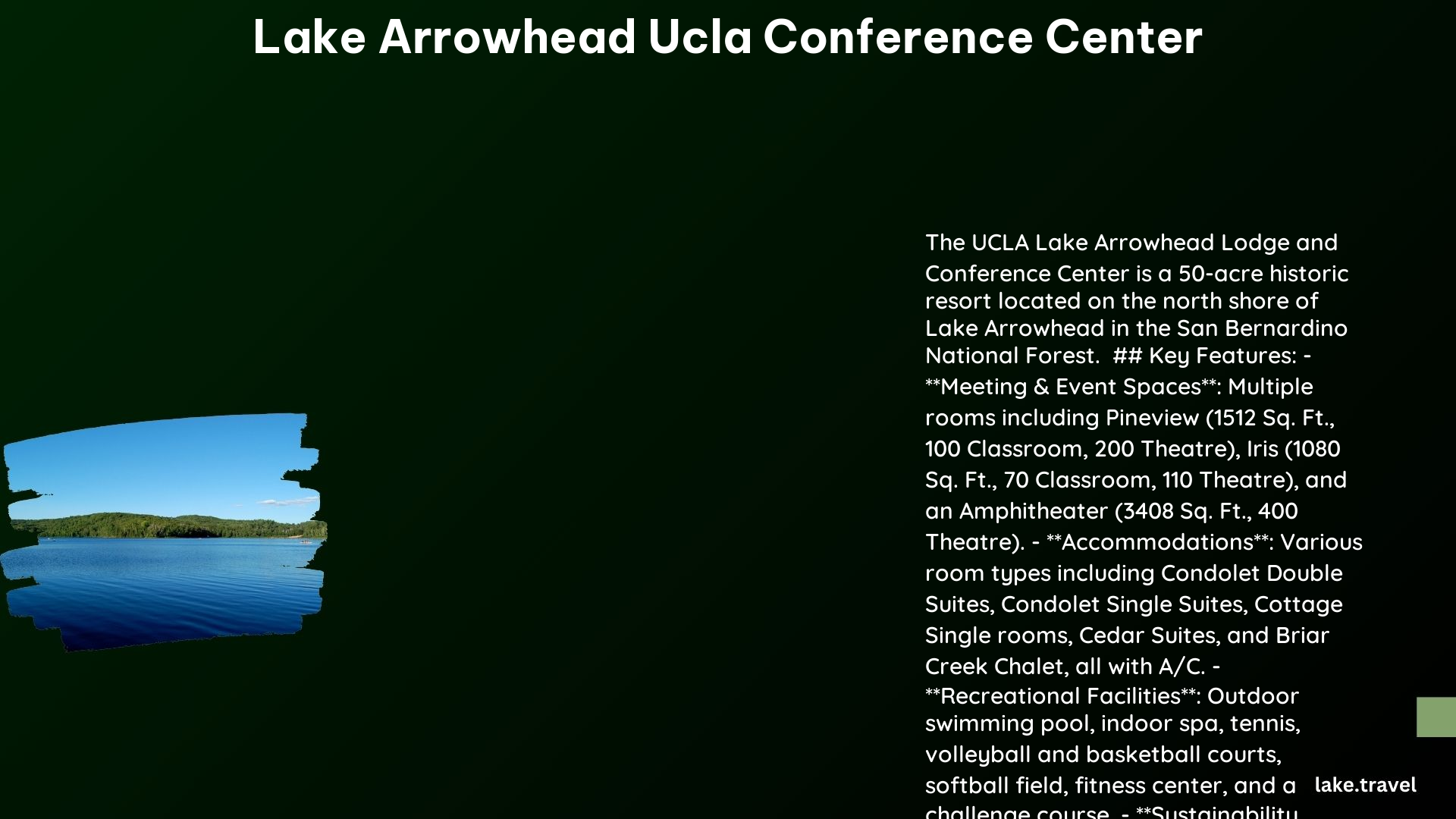 lake arrowhead ucla conference center