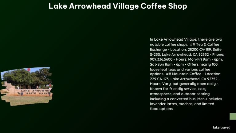 lake arrowhead village coffee shop