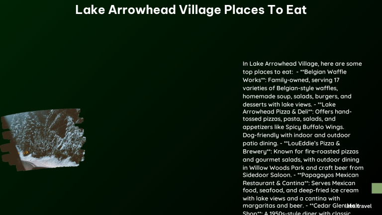 lake arrowhead village places to eat