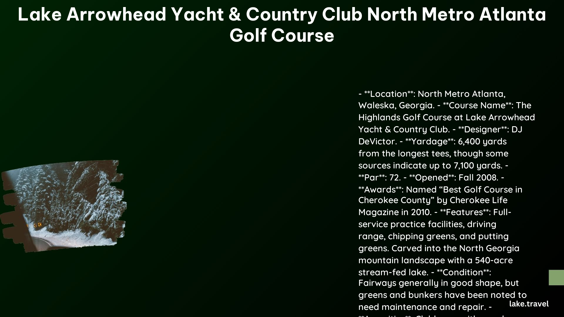 lake arrowhead yacht & country club north metro atlanta golf course