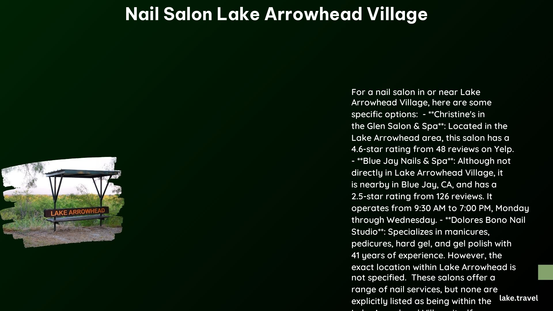 nail salon lake arrowhead village