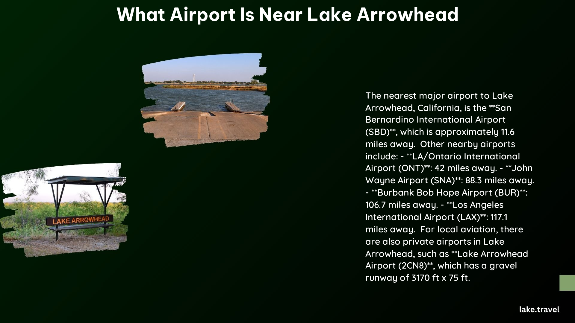 what airport is near lake arrowhead