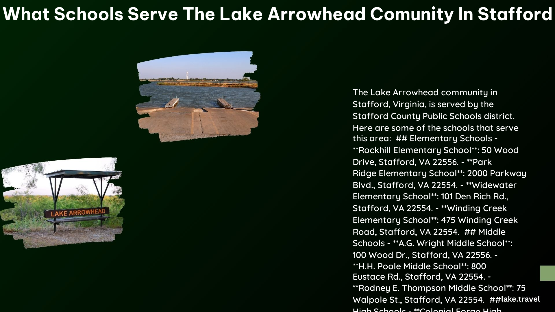 what schools serve the lake arrowhead comunity in stafford