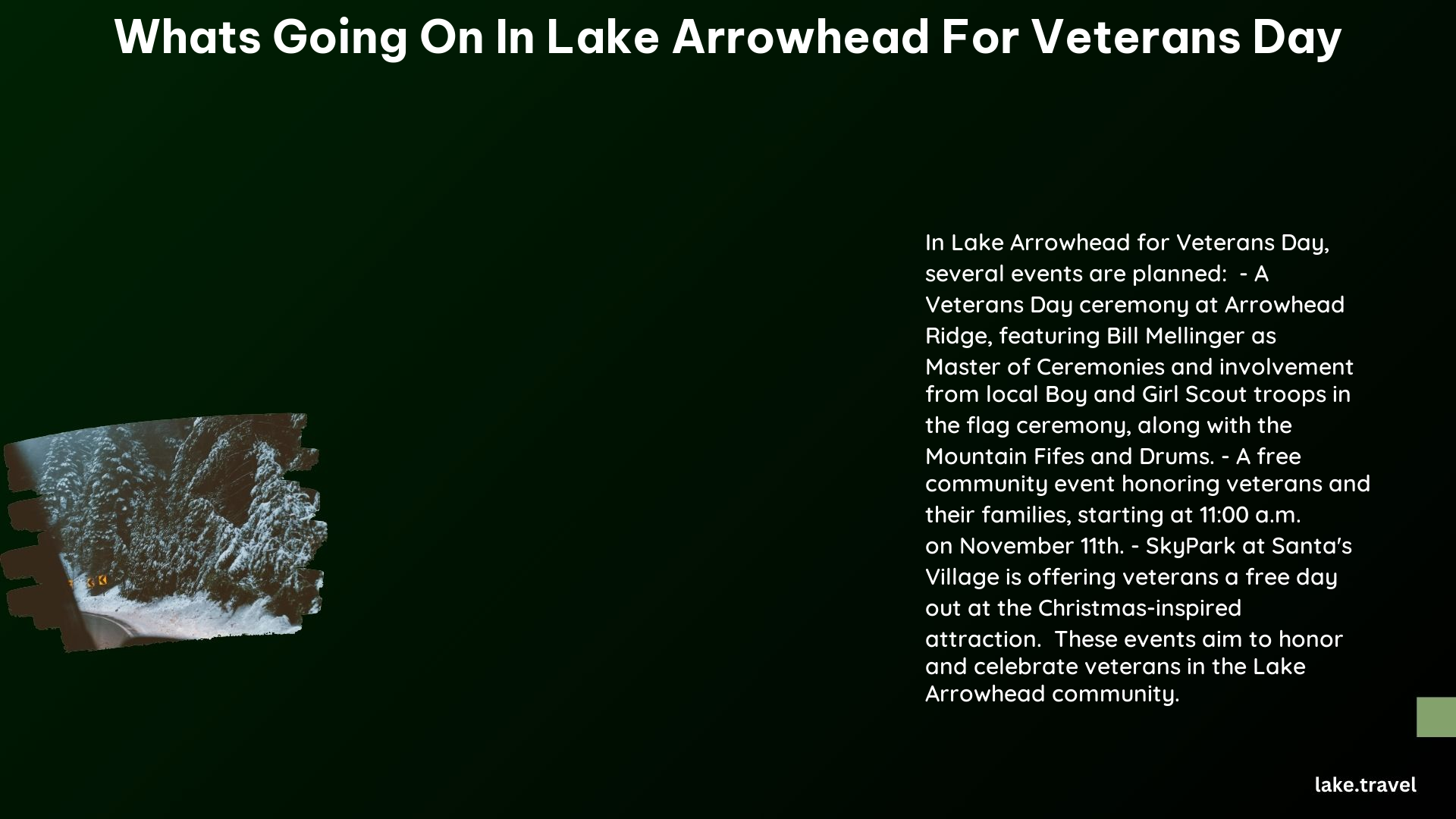 whats going on in lake arrowhead for veterans day