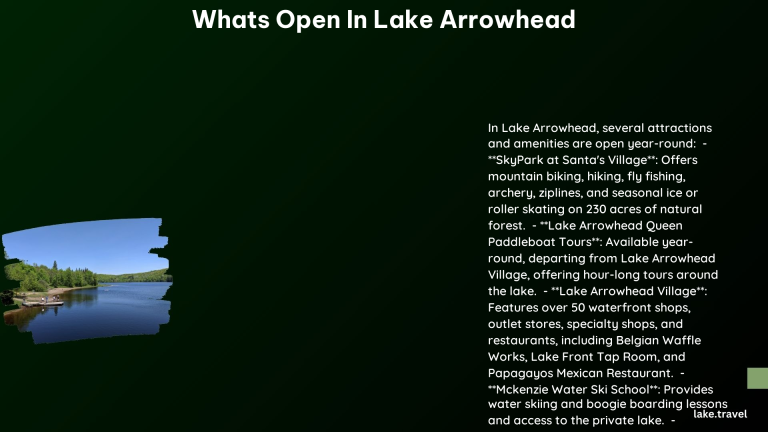 whats open in lake arrowhead