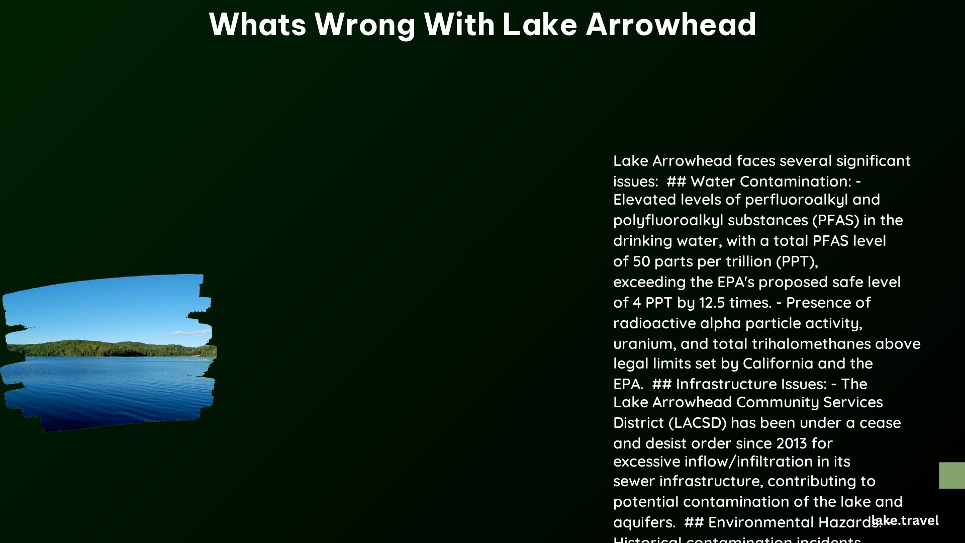 whats wrong with lake arrowhead