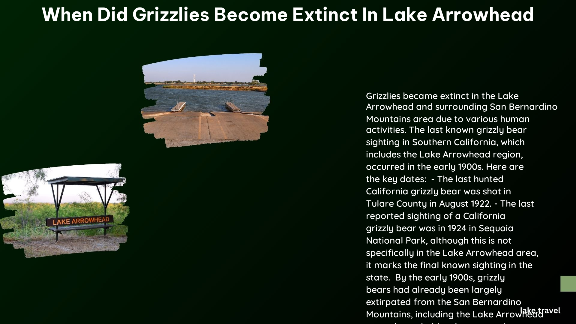 when did grizzlies become extinct in lake arrowhead