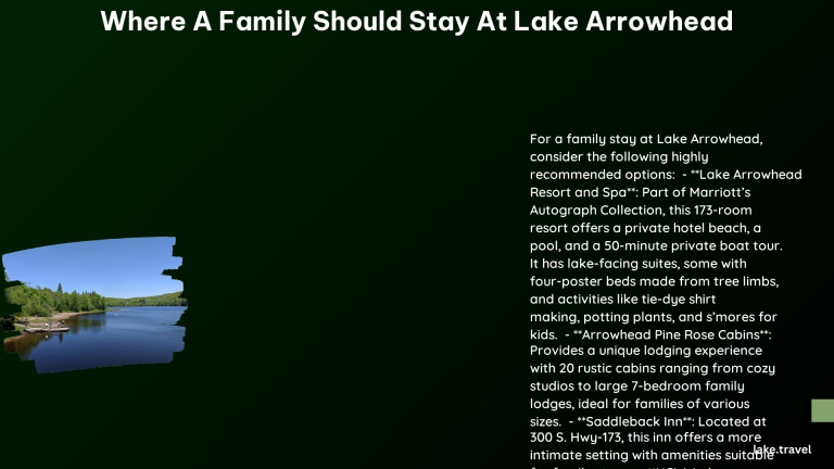 where a family should stay at lake arrowhead