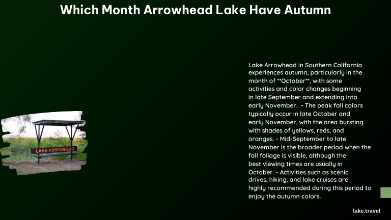 which month arrowhead lake have autumn