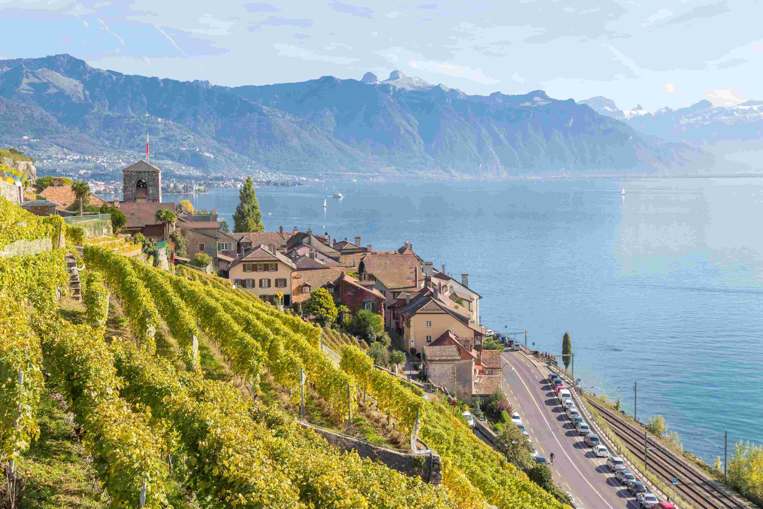 lake geneva coffee sunbathing